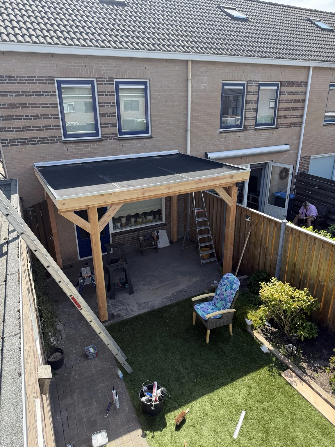 Houten overkapping – eigen werk van Klusbedrijf Koudenburg
